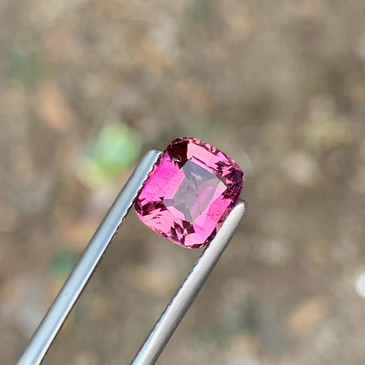 2.60 Carat Natural Loose Pink Color Tourmaline Cushion Cut Afghan Gemstone