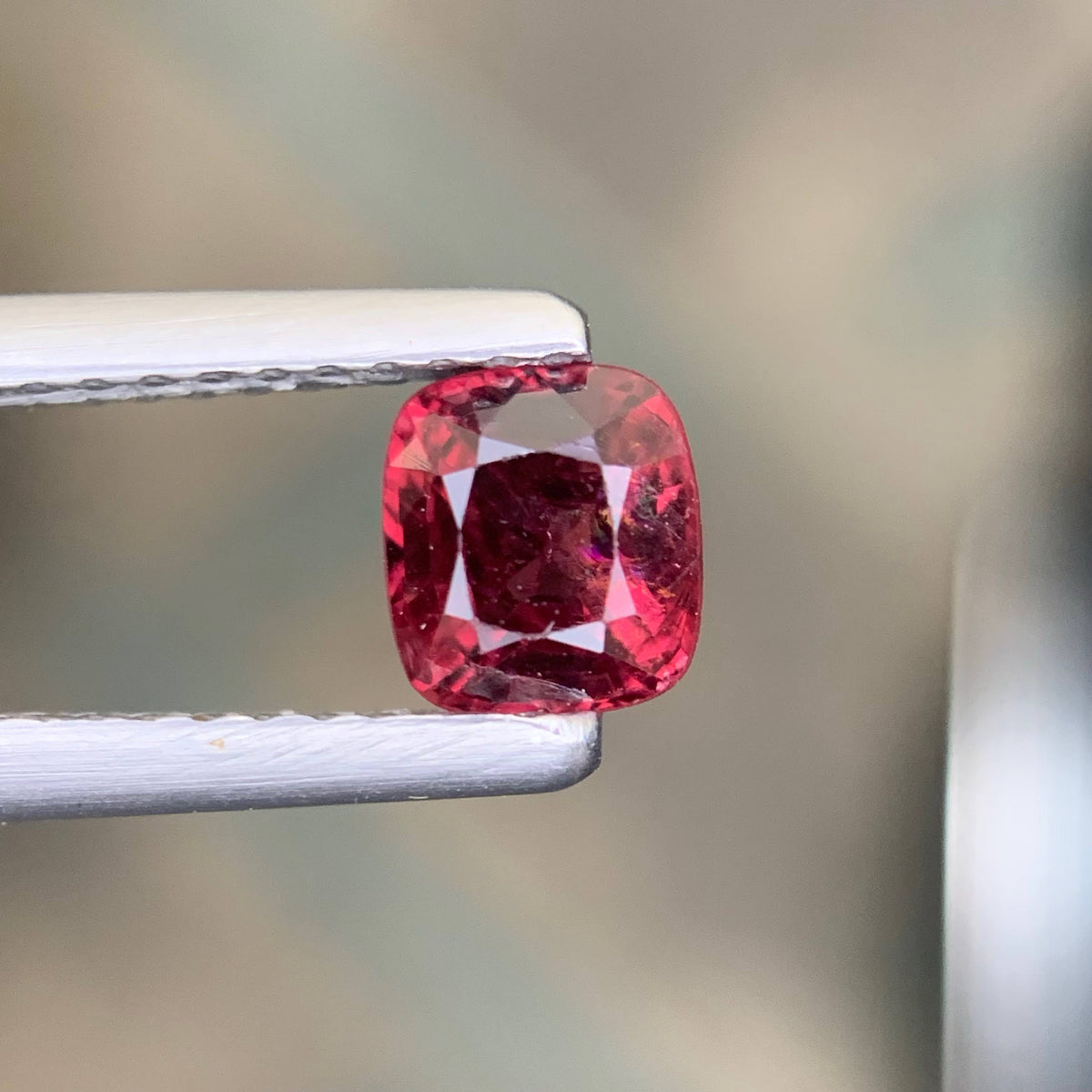 0.65 Carat Red Spinel Cushion Cut Brazilian Gemstone