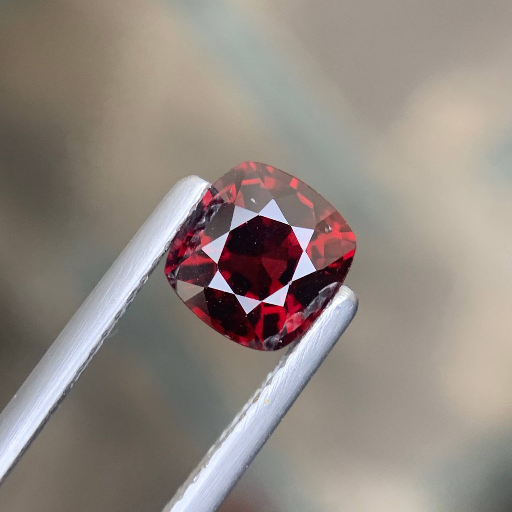 1.44 Carat Natural Loose Certified Red Spinel Cushion Cut Tanzanian Gemstone