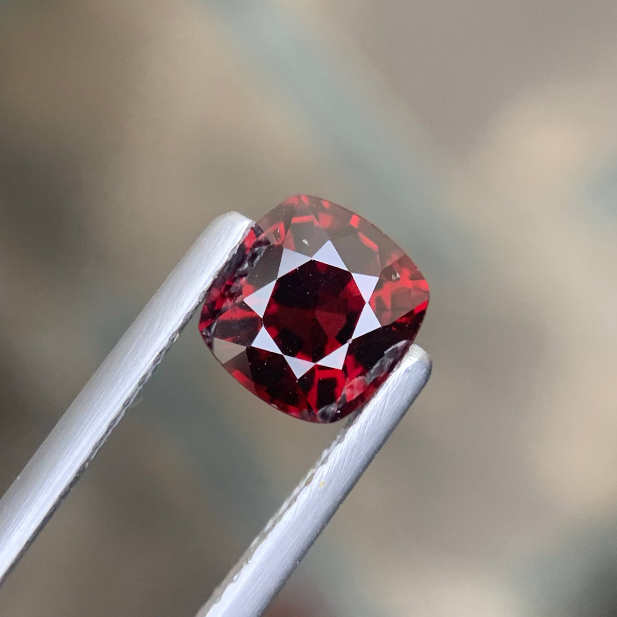 1.44 Carat Natural Loose Certified Red Spinel Cushion Cut Tanzanian Gemstone