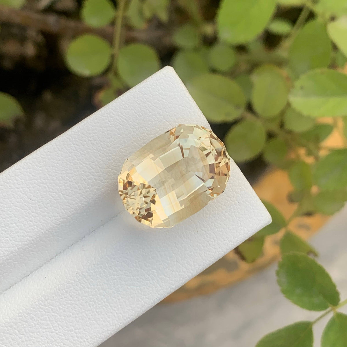 17.75 Carat Light Golden Citrine Oval Fancy Cut African Untreated Eye Clean