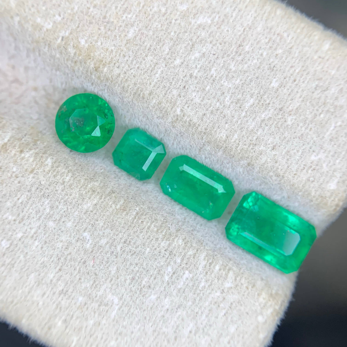 2.15 Carat Loose Green Emerald Lot – 4 Pieces, Mixed Cut, Swat Pakistan