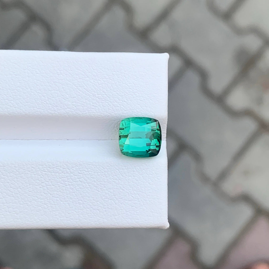 3.30 Carat Green Tourmaline Cushion Cut Afghan Gemstone