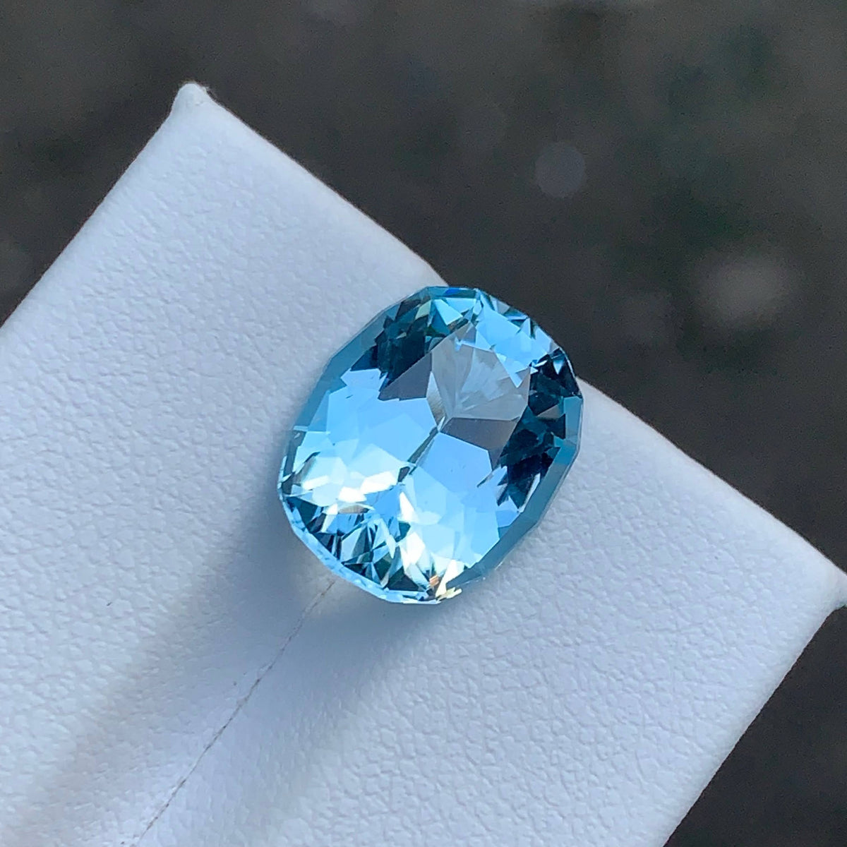 6.85 Carat Sky Blue Topaz Oval Fancy Cut African Untreated Loupe Clean