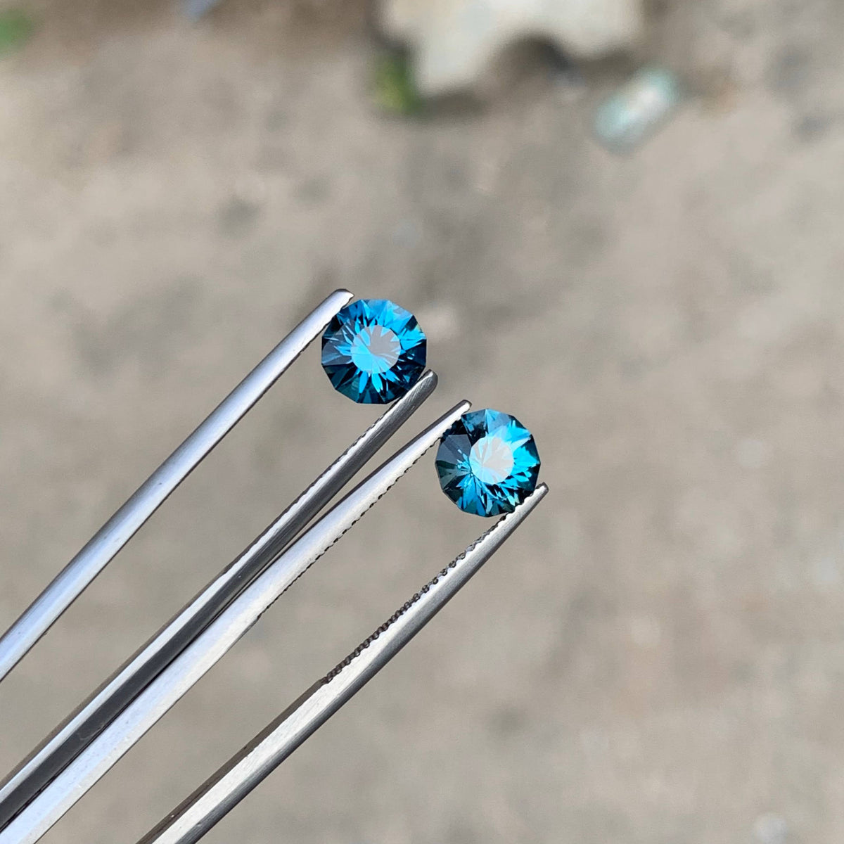 3.30 Carat Natural Loose London Blue Topaz Pair Round Cut African Loupe Clean Untreated Gemstone