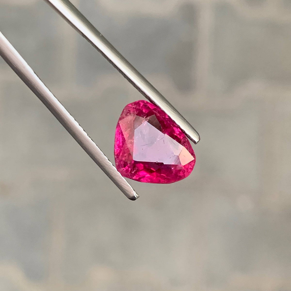 4.75 Carat Loose Pinkish Red Rubellite Tourmaline Heart Faceted Afghan Gemstone