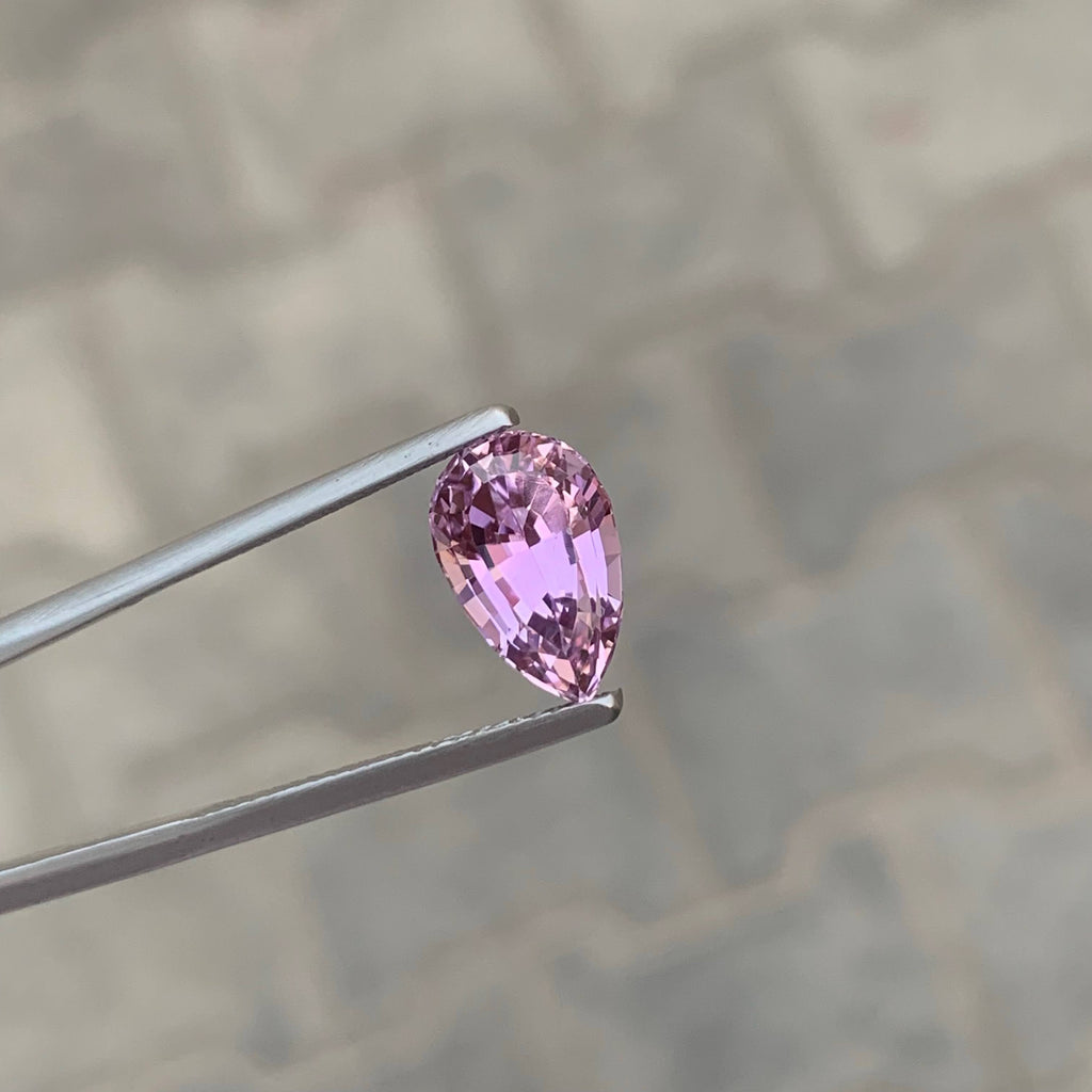 4.55 Carat Pink Kunzite Pear Fancy Cut Afghanistan Eye Clean Heated