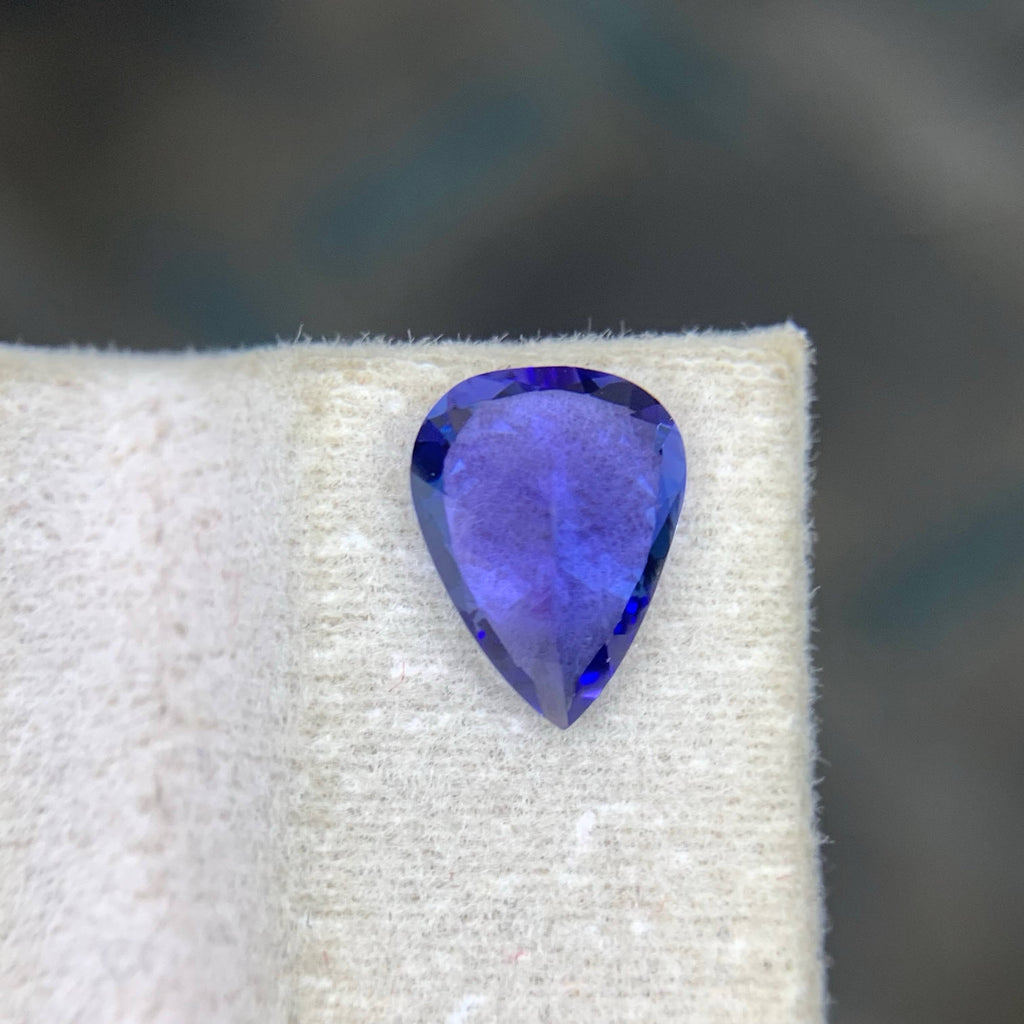 1.75 Carat Blue Tanzanite Pear Cut Tanzania Loupe Clean Untreated