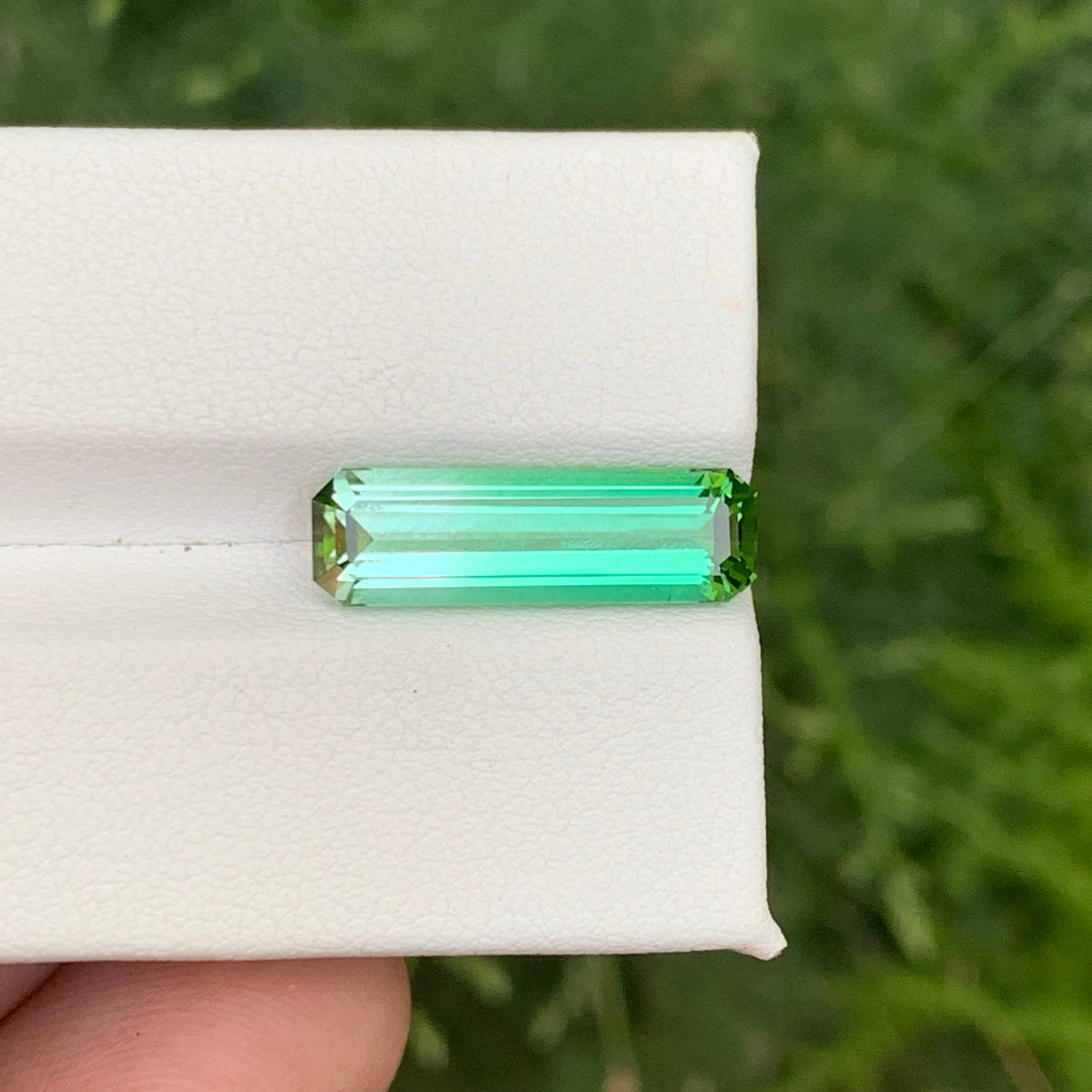4.90 Carat Natural Loose Bicolor Tourmaline Stone Emerald Cut Afghan Gemstone