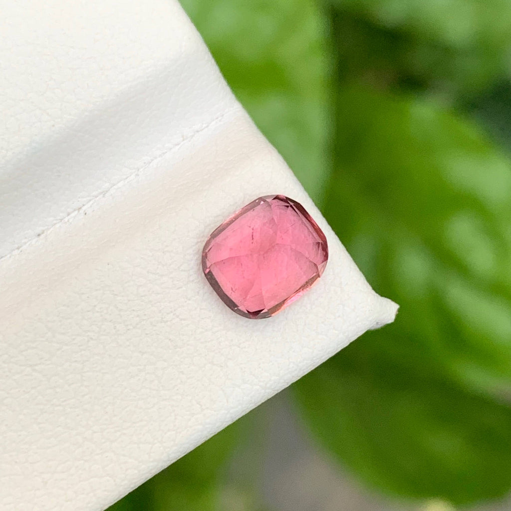 1.65 Carat Natural Loose Pink Tourmaline Stone Cushion Cut Afghan Gemstone