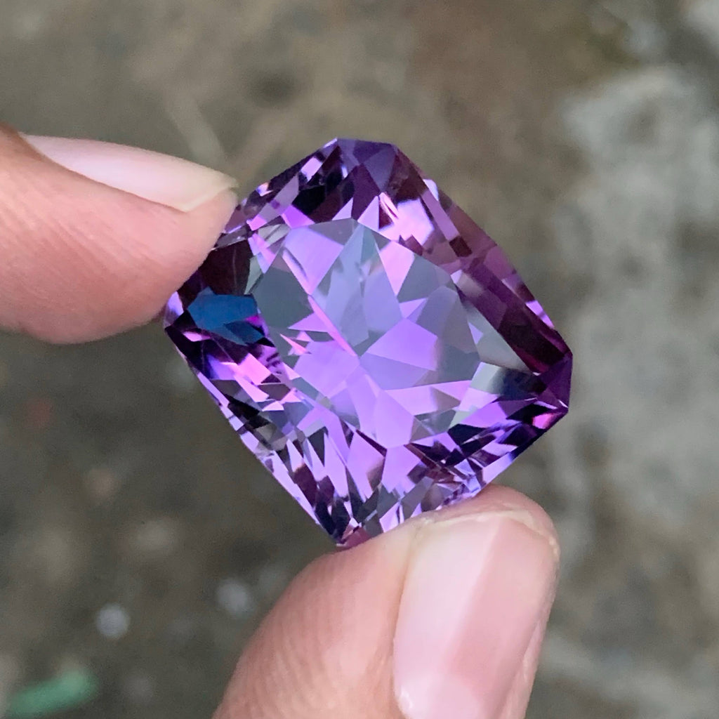 50.90 Carat Natural Loose Purple Amethyst Stone Cushion Cut Brazilian Eye Clean Untreated Gemstone