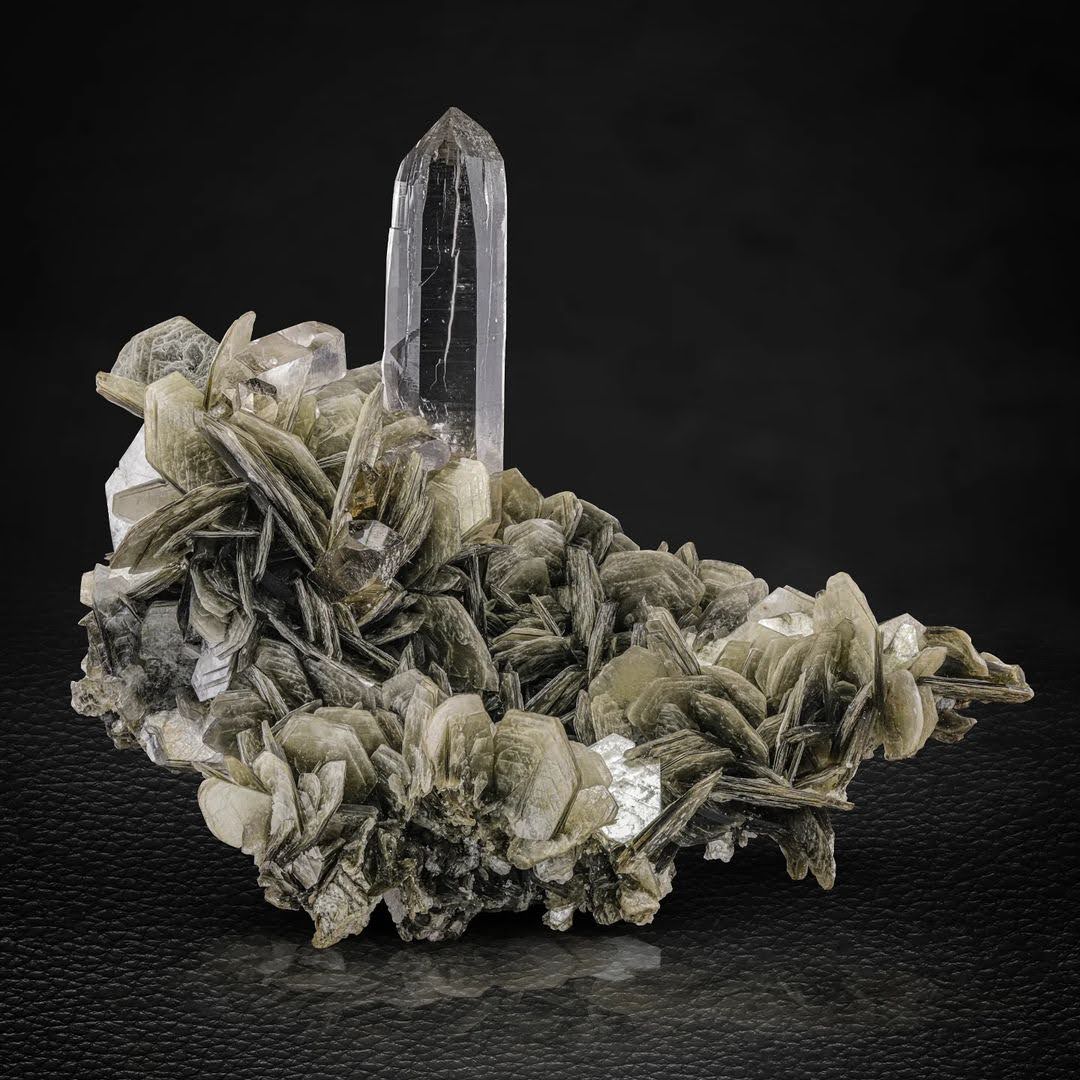 Pointed Terminated Smoky Quartz Crystal on Muscovite from Pakistan