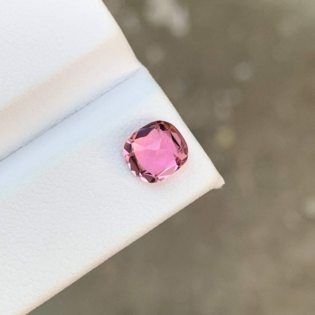 1.10 Carat Natural Loose Baby Pink Color Tourmaline Cushion Cut Afghan Gemstone