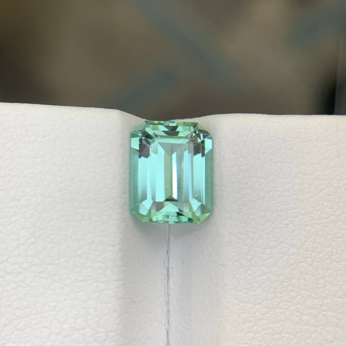 1.90 Carat Natural Loose Seafoam Tourmaline Stone Emerald Cut Afghan Gemstone