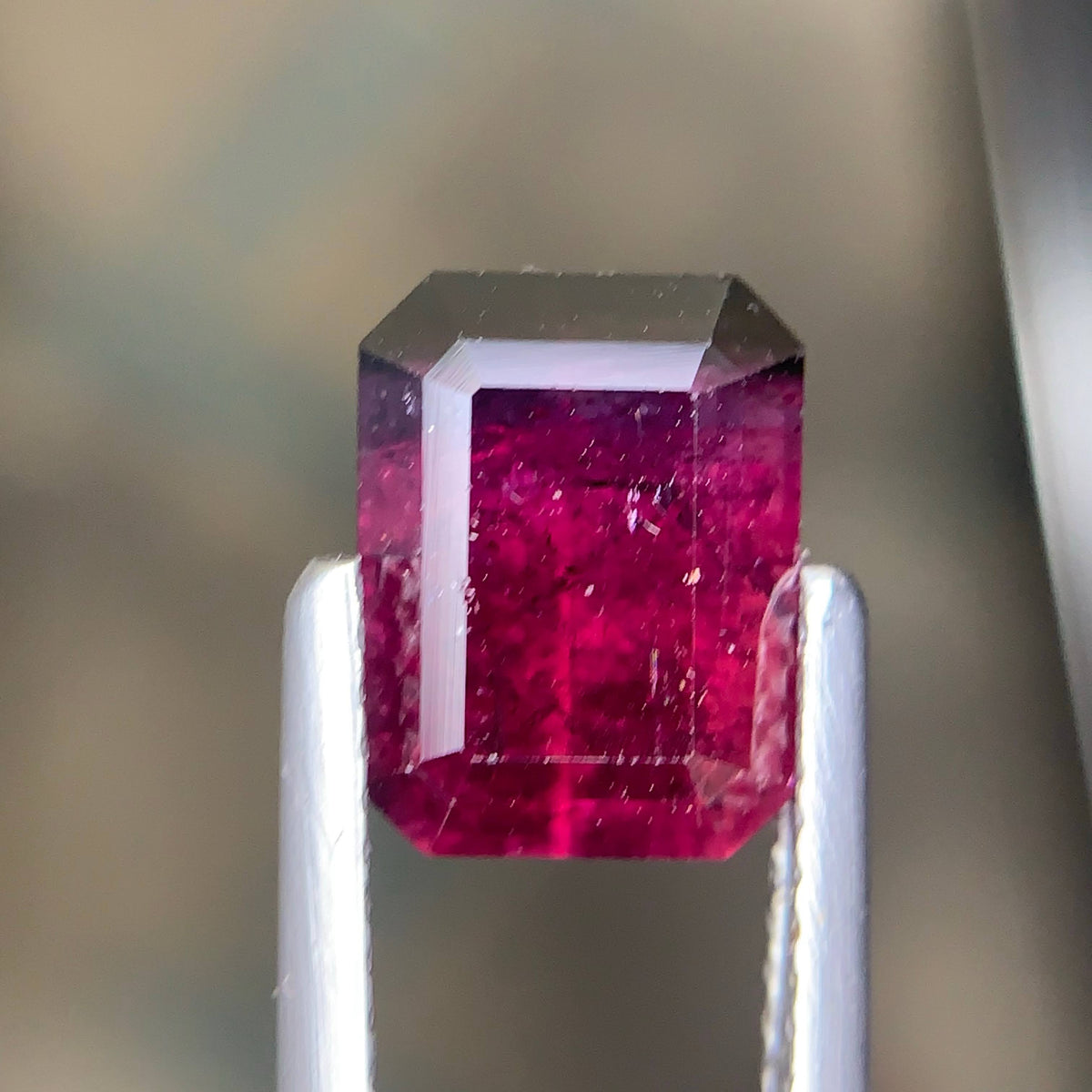 3.75 Carat Bicolor Tourmaline Emerald Cut Afghan Gemstone