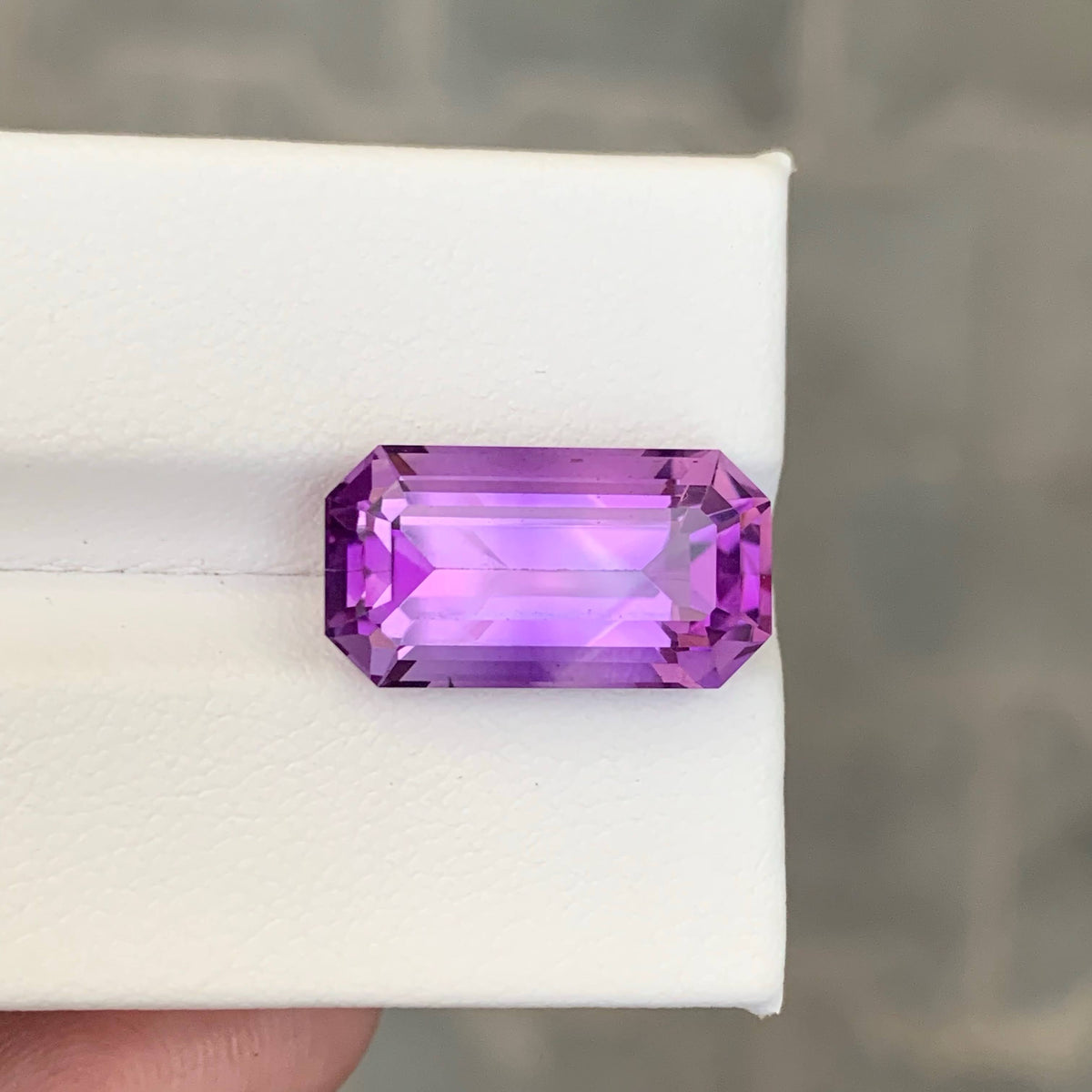 9.45 Carat Natural Loose Purple Amethyst Emerald Cut Brazilian Gemstone