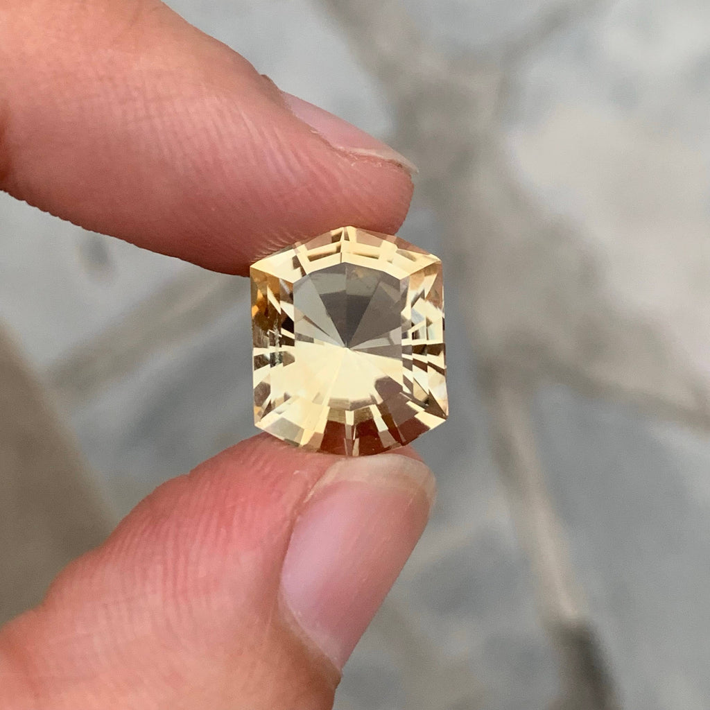 7.90 Carat Natural Loose Golden Color Citrine Fancy Cut Brazilian Gemstone