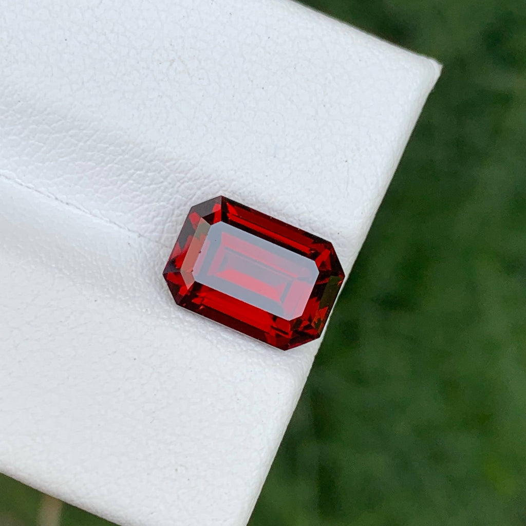 4.40 Carat Red Garnet Emerald Cut