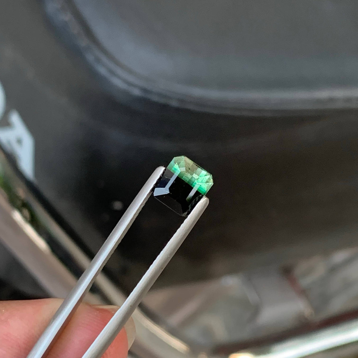 1.70 Carat Natural Loose Bicolor Tourmaline Stone Emerald Cut Afghan Gemstone