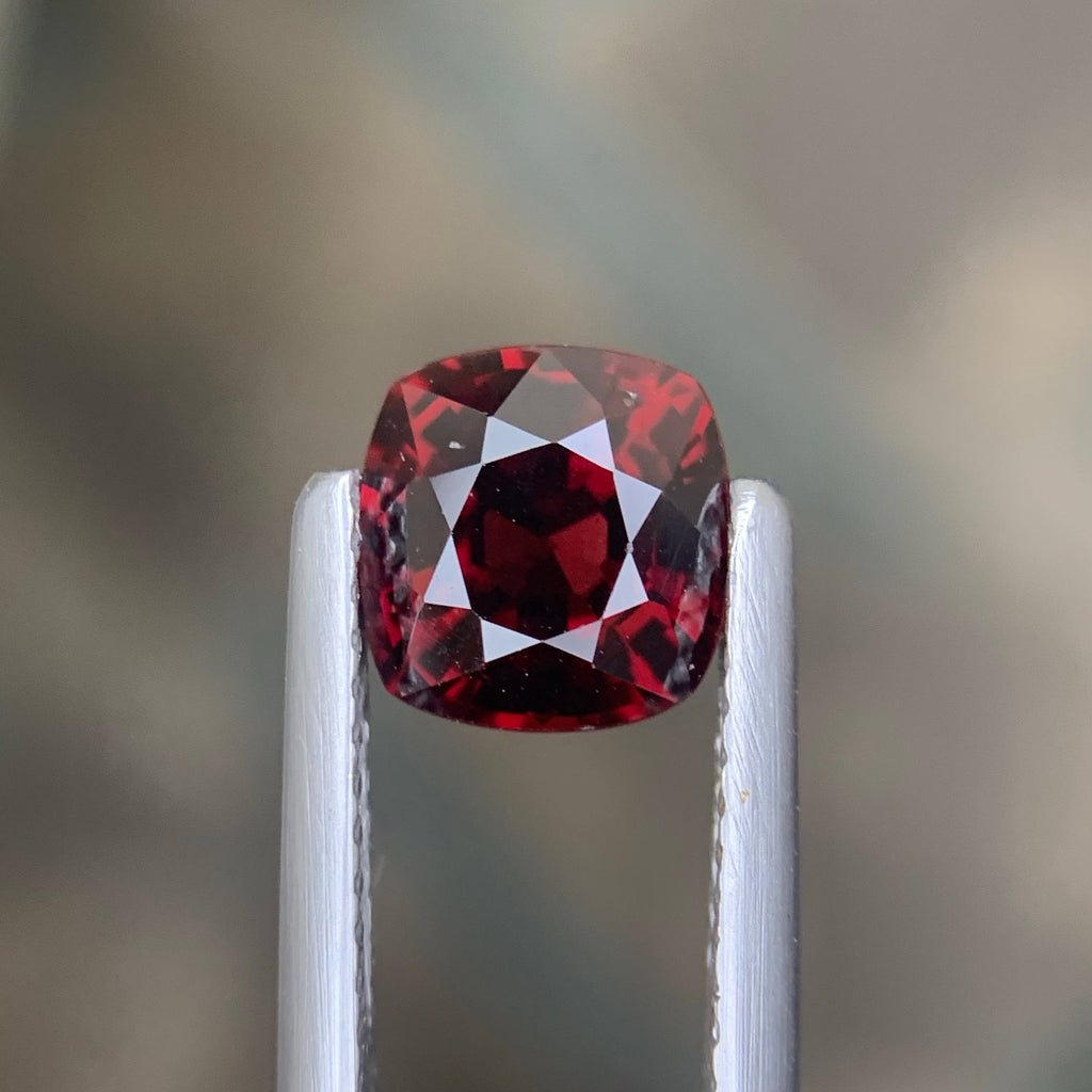 1.44 Carat Natural Loose Certified Red Spinel Cushion Cut Tanzanian Gemstone