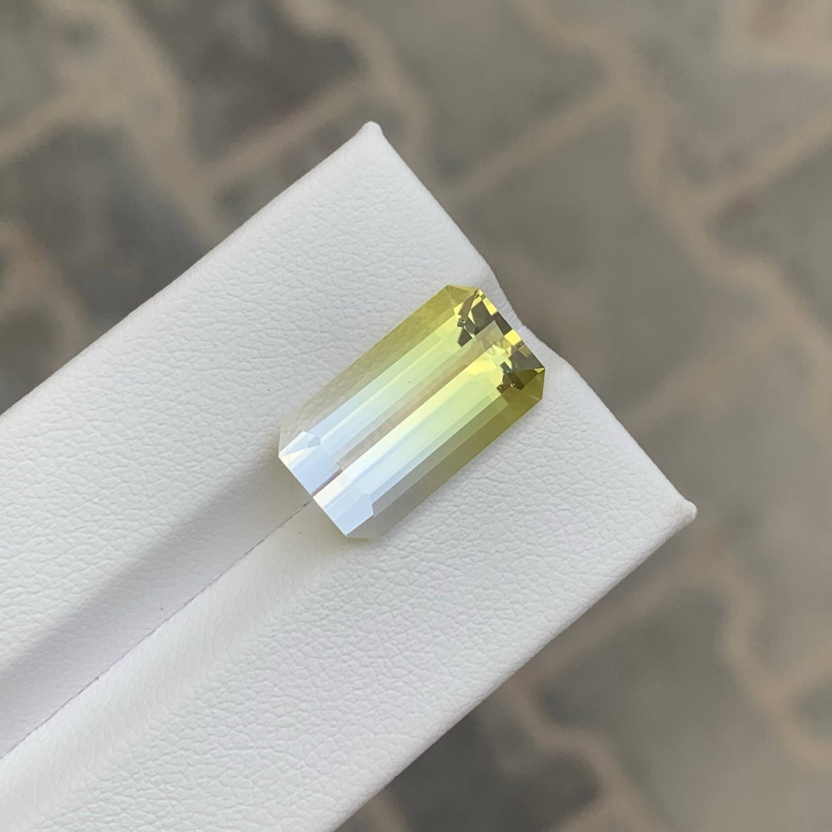 7.30 Carat Natural Loose Bicolor Color Citrine Emerald Cut African Gemstone