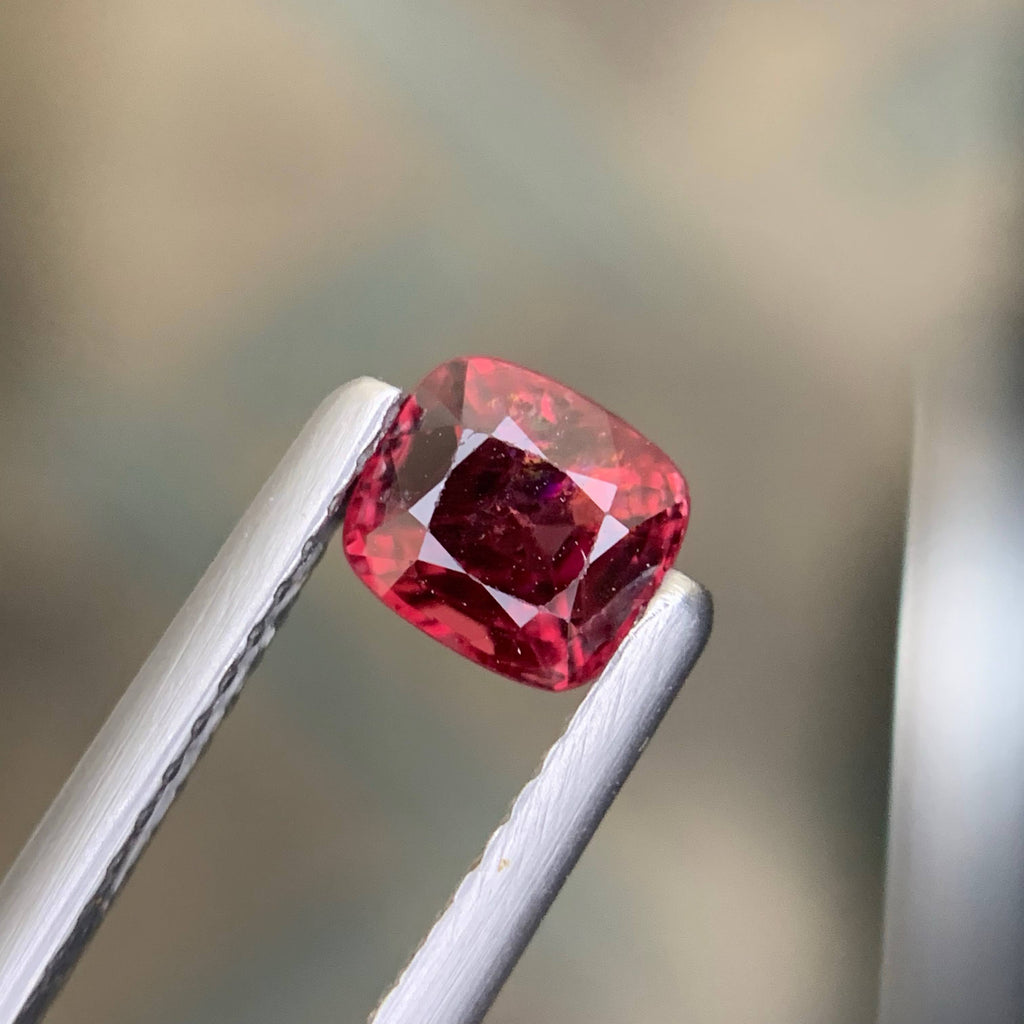 0.65 Carat Red Spinel Cushion Cut Brazilian Gemstone