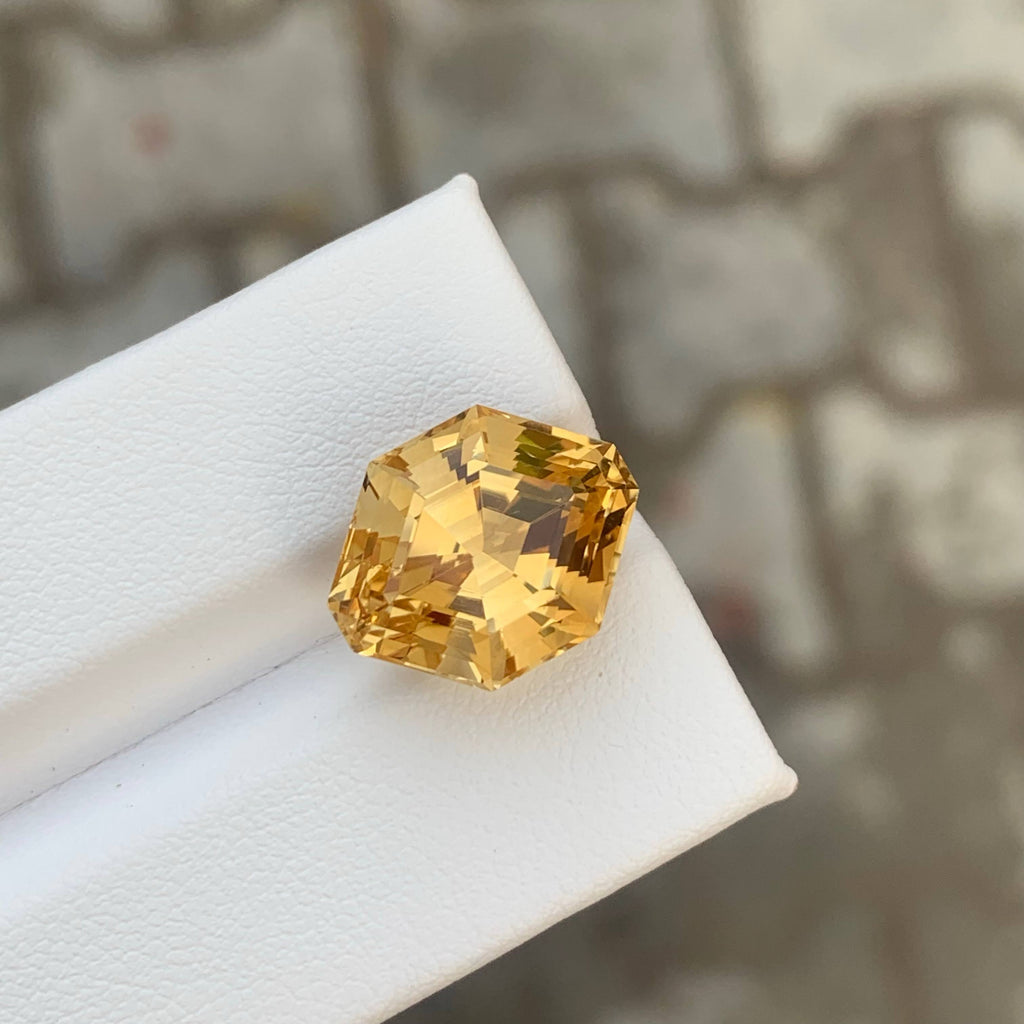 9.25 Carat Golden Color Citrine Fancy Cut Brazilian Gemstone