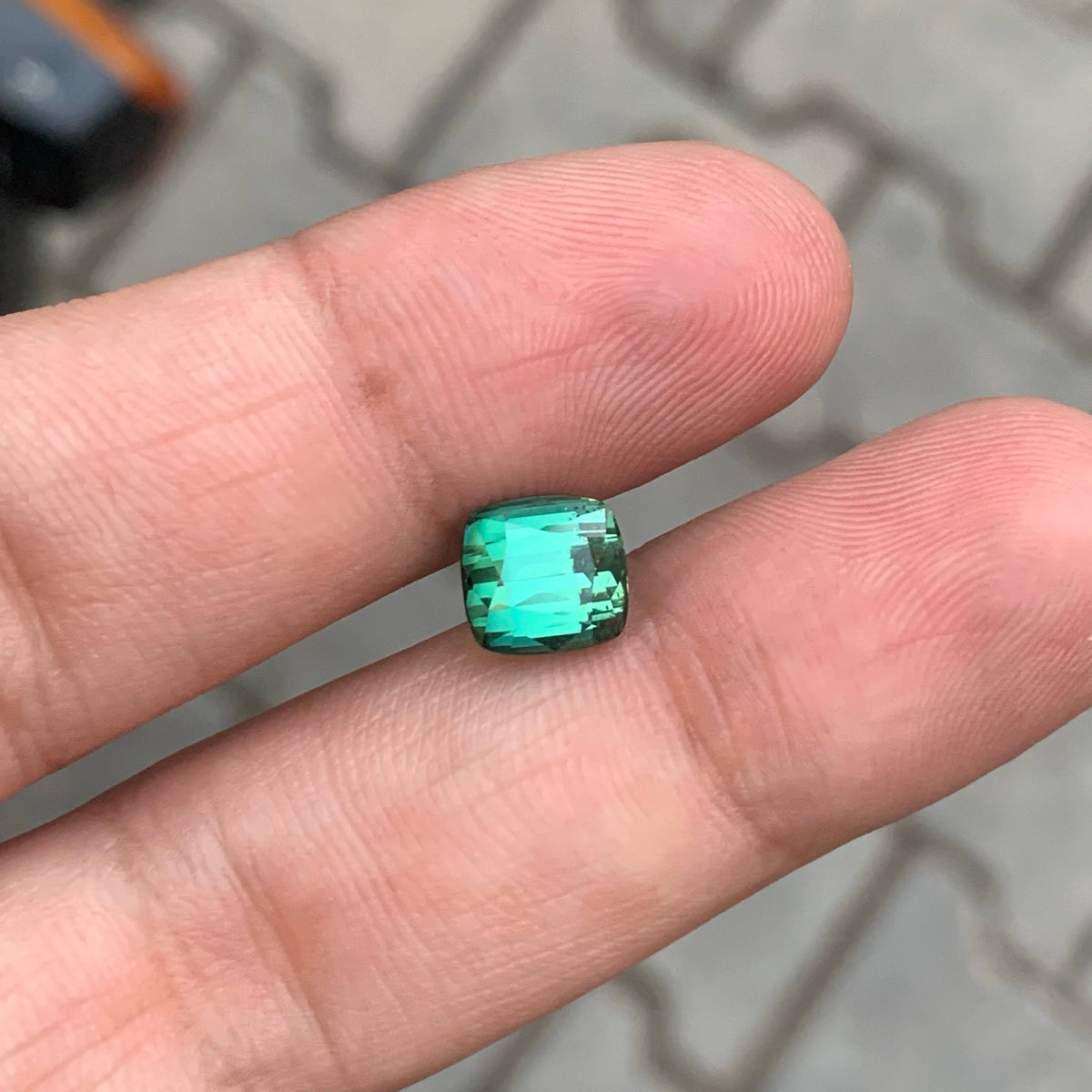 3.30 Carat Green Tourmaline Cushion Cut Afghan Gemstone