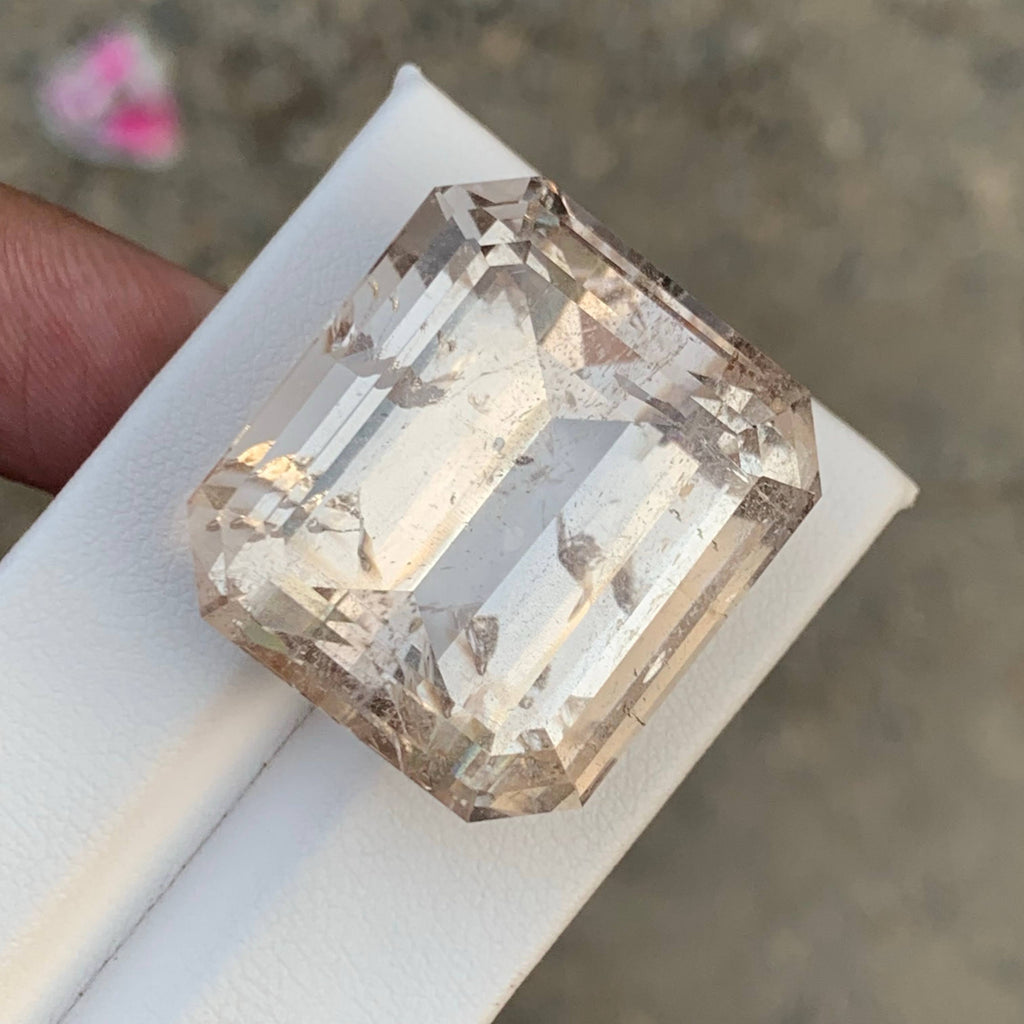 99.60 Carat Natural Loose Golden Color Topaz Stone Emerald Cut Pakistan Gemstone