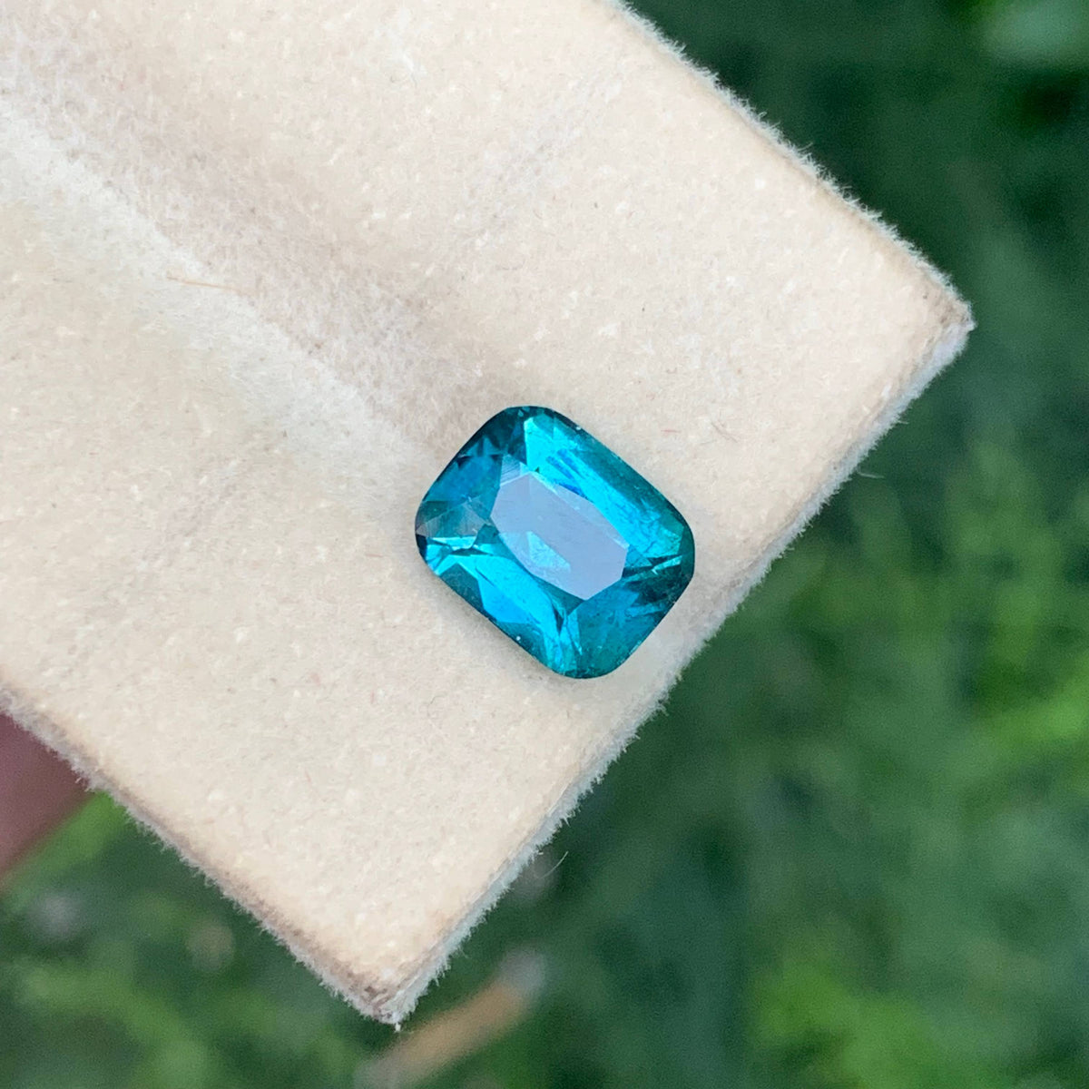 2.45 Carat Natural Fine Quality Indicolite Tourmaline Cushion Cut Afghan Gem