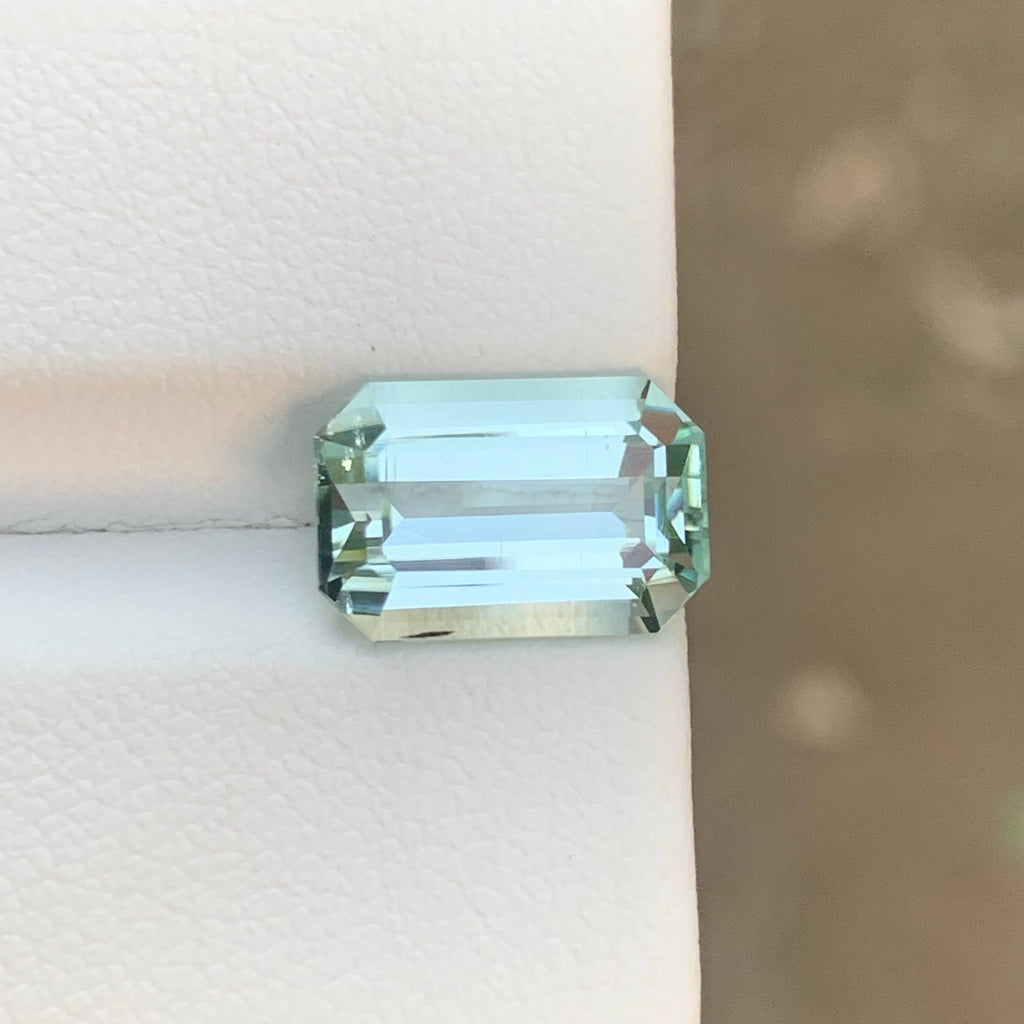 4.60 Carat Natural Loose Bluish Green Tourmaline Asscher Cut Afghan Gemstone