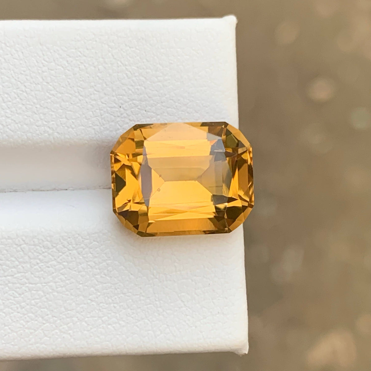 8.55 Carat Natural Loose Golden Color Citrine Cushion Cut Brazilian Gemstone