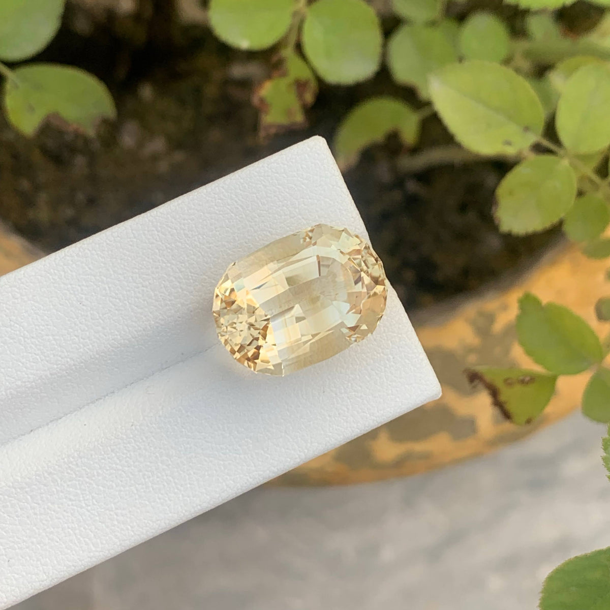 17.75 Carat Light Golden Citrine Oval Fancy Cut African Untreated Eye Clean