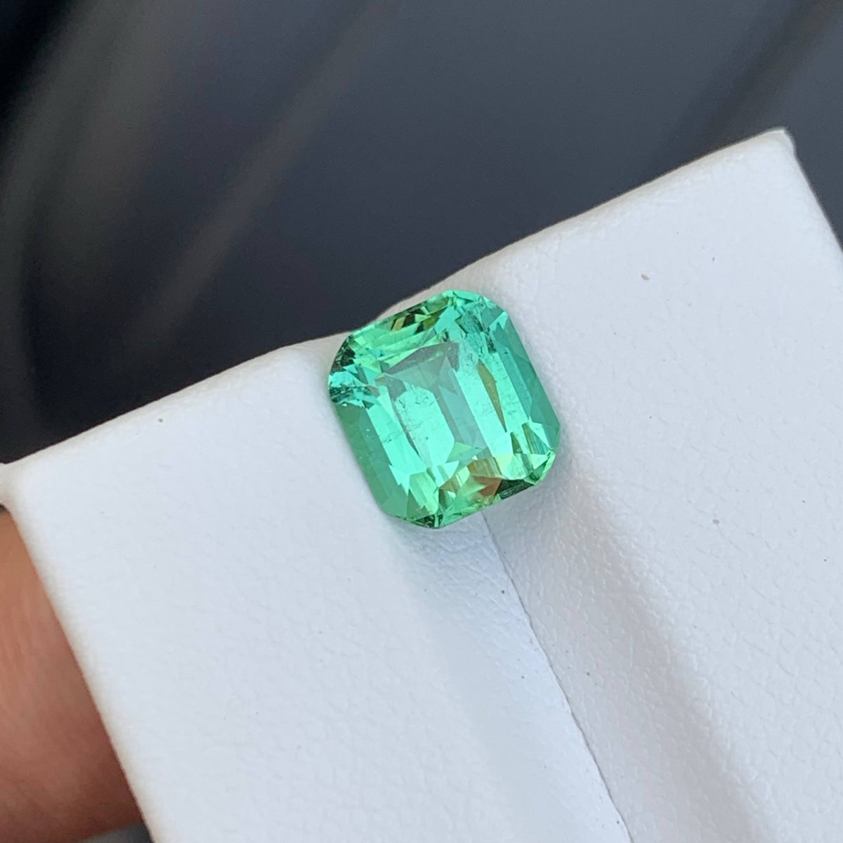 2.60 Carat Natural Loose Mint Green Tourmaline Cushion Cut Afghan Gemstone