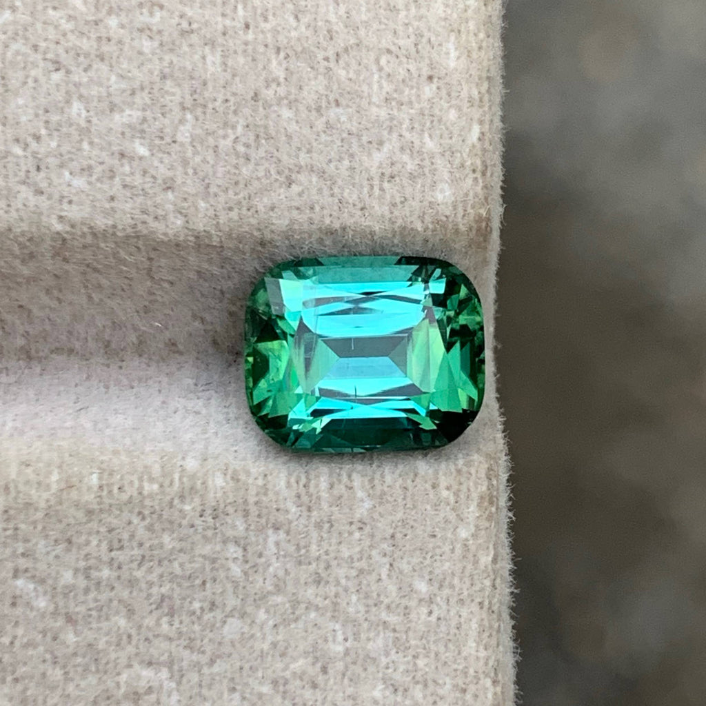 2.45 Ct Bluish Green Tourmaline Cushion