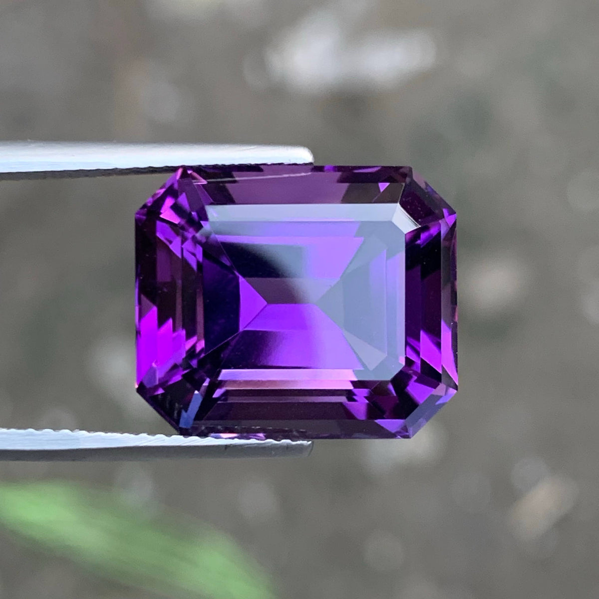 17.20 Carat Deep Purple Amethyst Emerald Cut Brazil | Loupe Clean Untreated