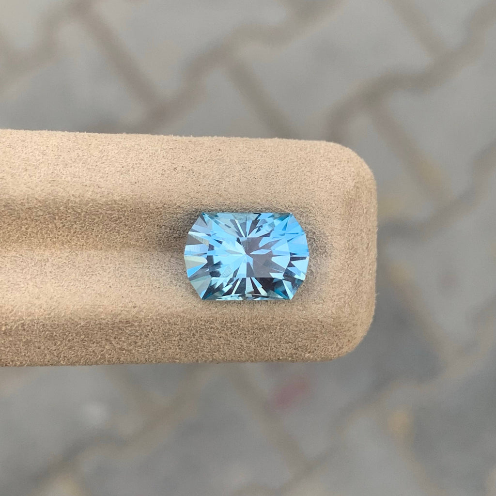 4.40 Carat Sky Blue Topaz Fancy Cut Africa Loupe Clean Untreated