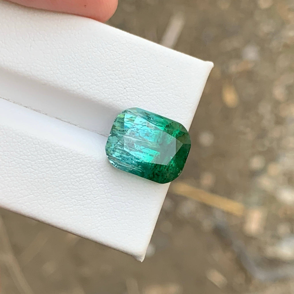 9.25 Carat Natural Loose Bicolor Tourmaline Stone Cushion Cut Afghan Gemstone