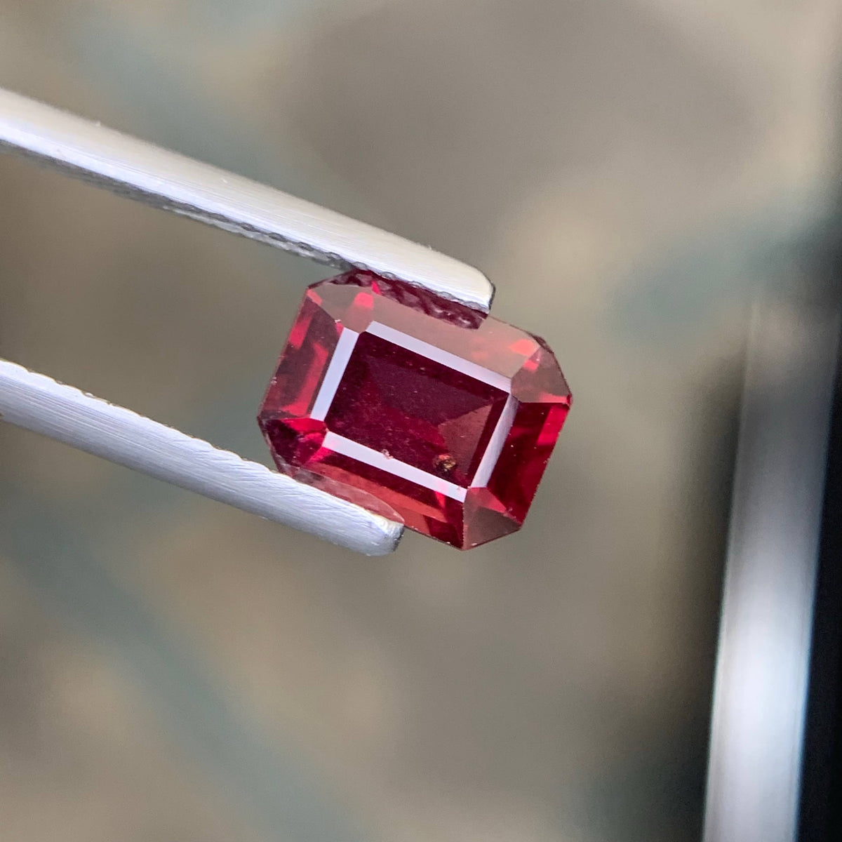 2.30 Carat Natural Loose Sweet Red Garnet Stone Emerald Cut Tanzanian Gemstone