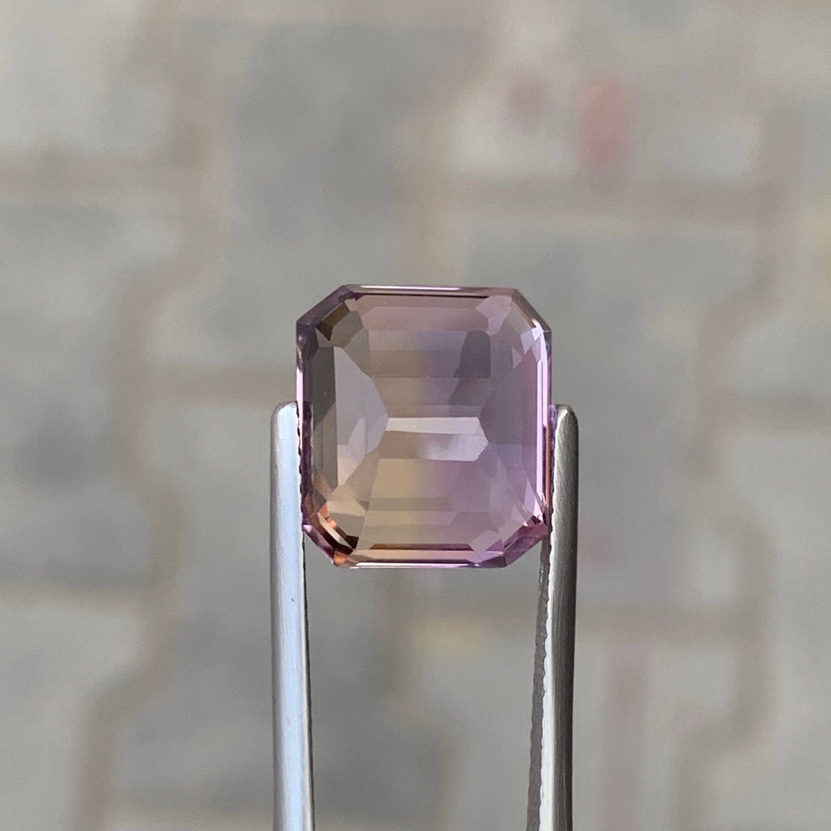 9.20 Carat Natural Loose Bicolor Ametrine Stone Emerald Cut Brazilian Gemstone
