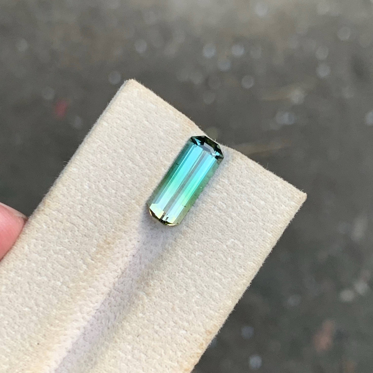3.40 Carat Bicolor Tourmaline Emerald Cut Afghanistan VVS Untreated