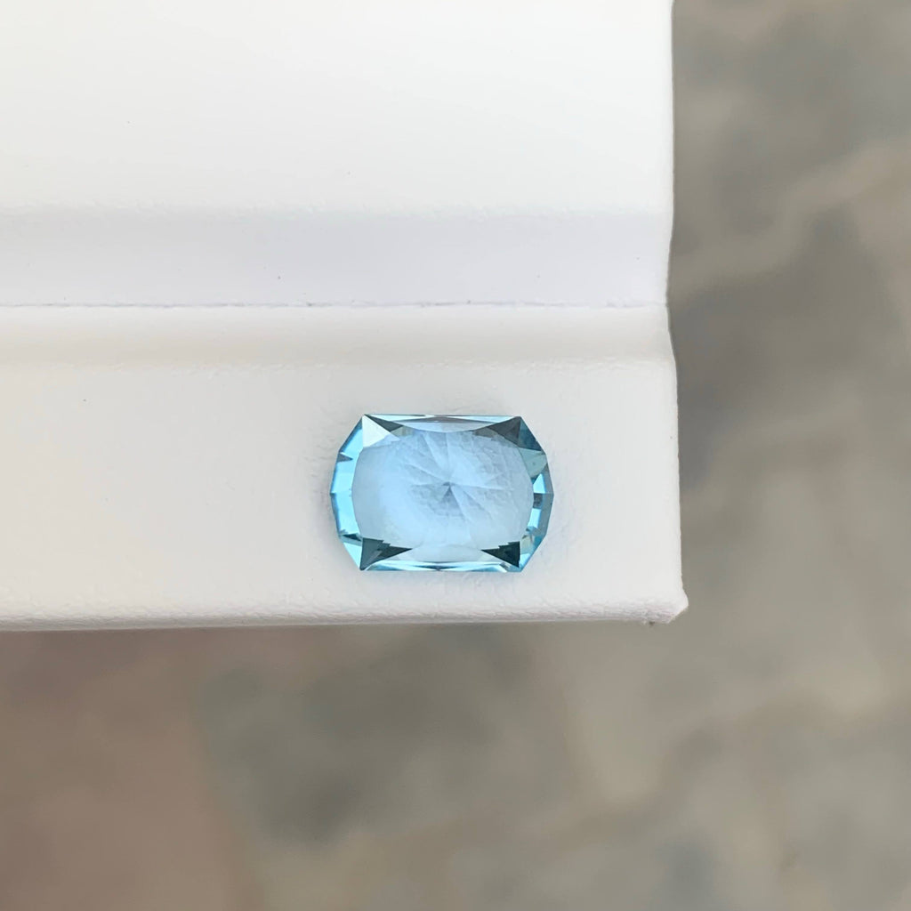 4.40 Carat Sky Blue Topaz Fancy Cut Africa Loupe Clean Untreated