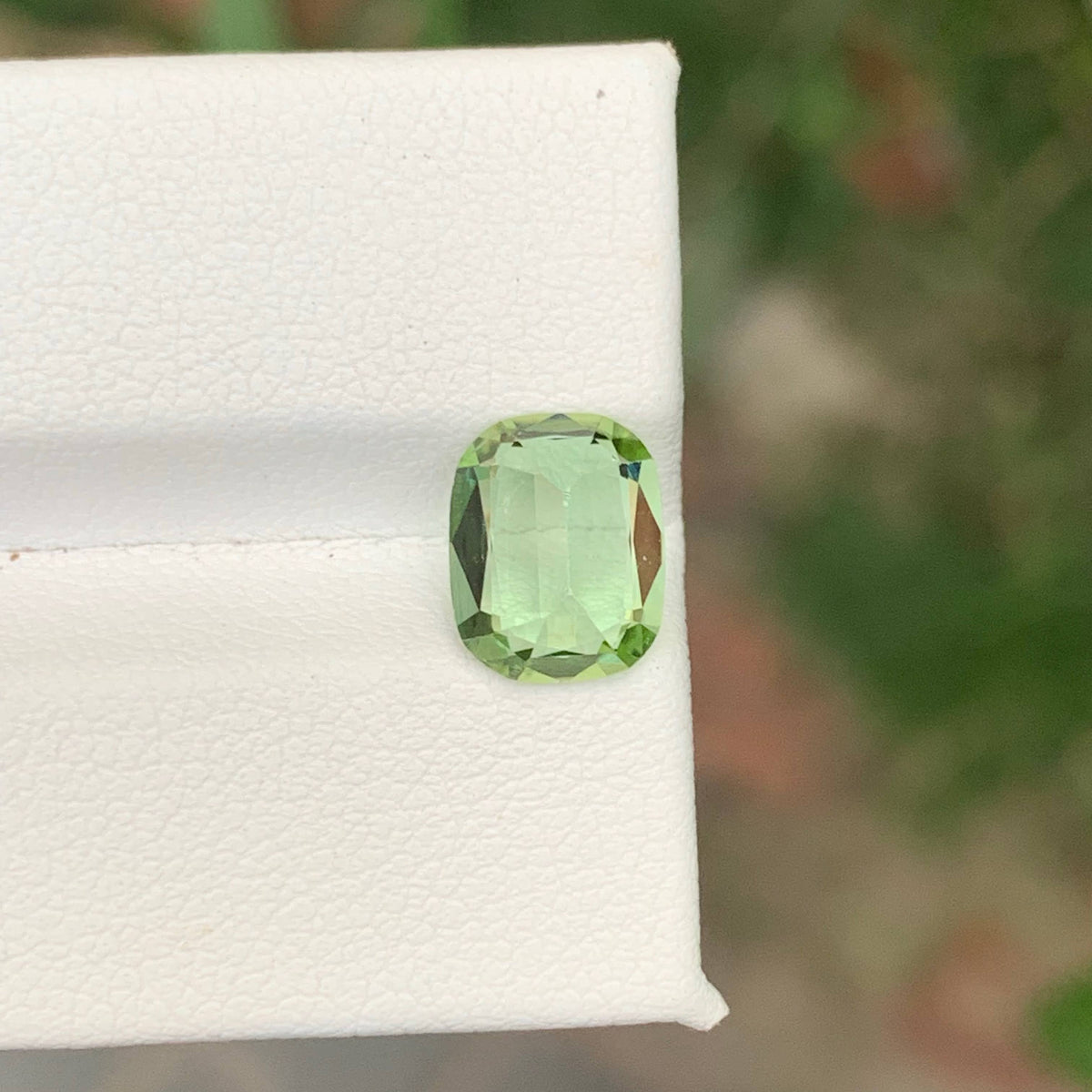 2.00 Carat Natural Loose Light Green Tourmaline Cushion Cut Afghan Gemstone