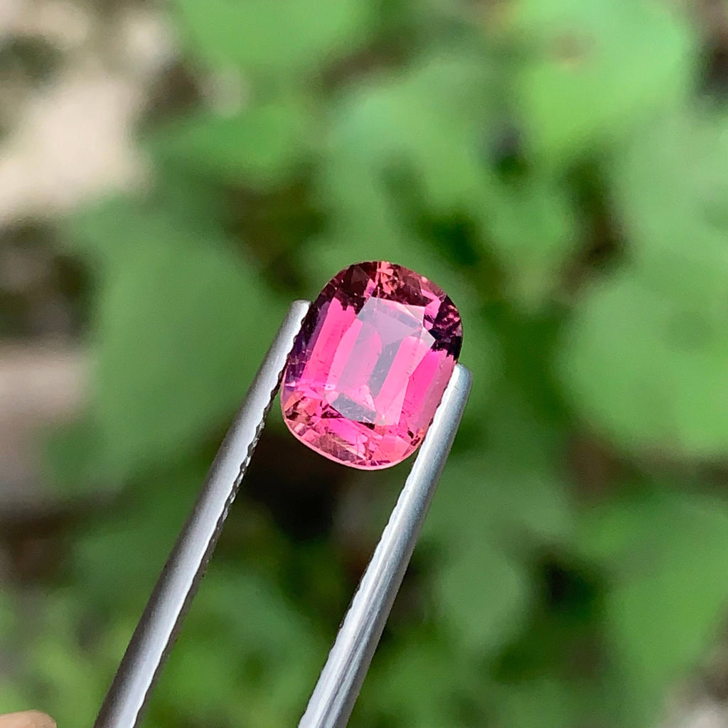 2.00 Carat Hot Pink Tourmaline Cushion Cut Afghanistan VVS Untreated