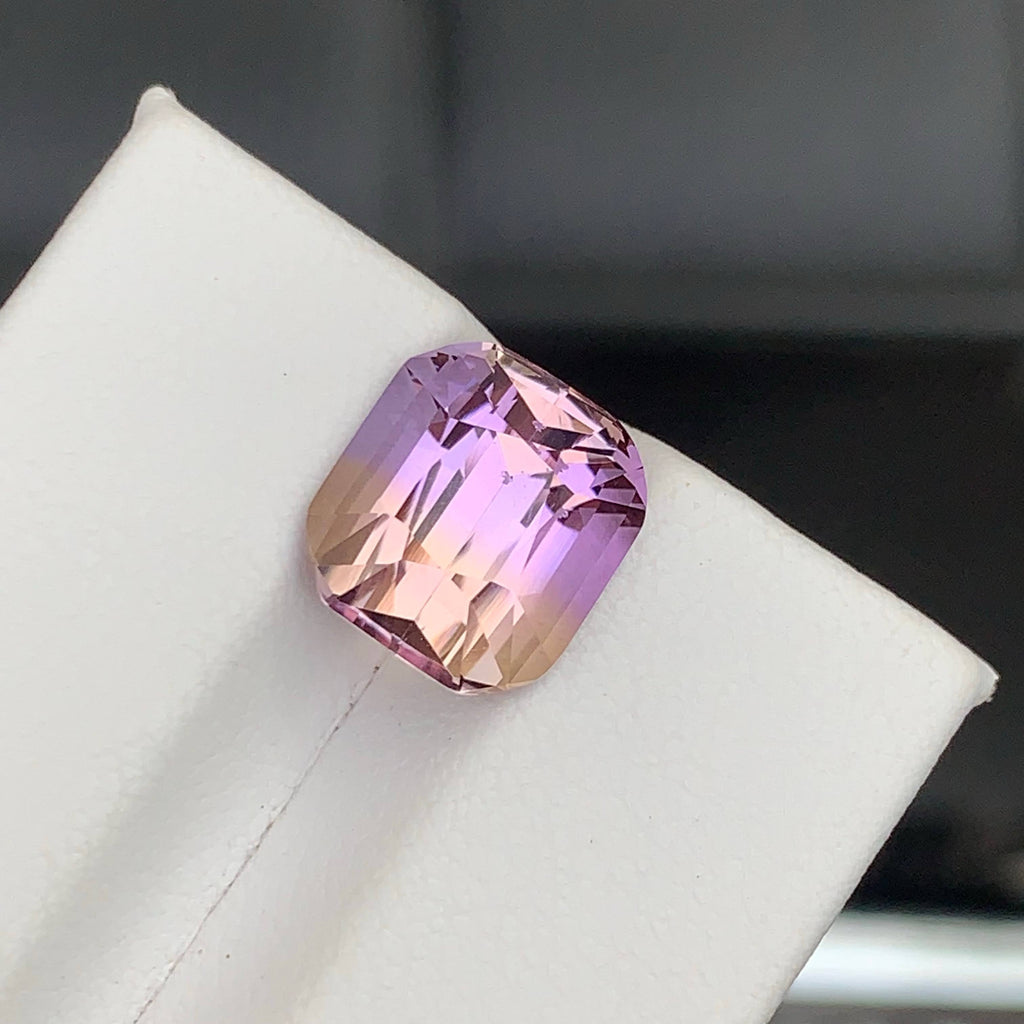 4.50 Carat Natural Loose Bicolor Ametrine Stone Cushion Cut Brazilian Gemstone