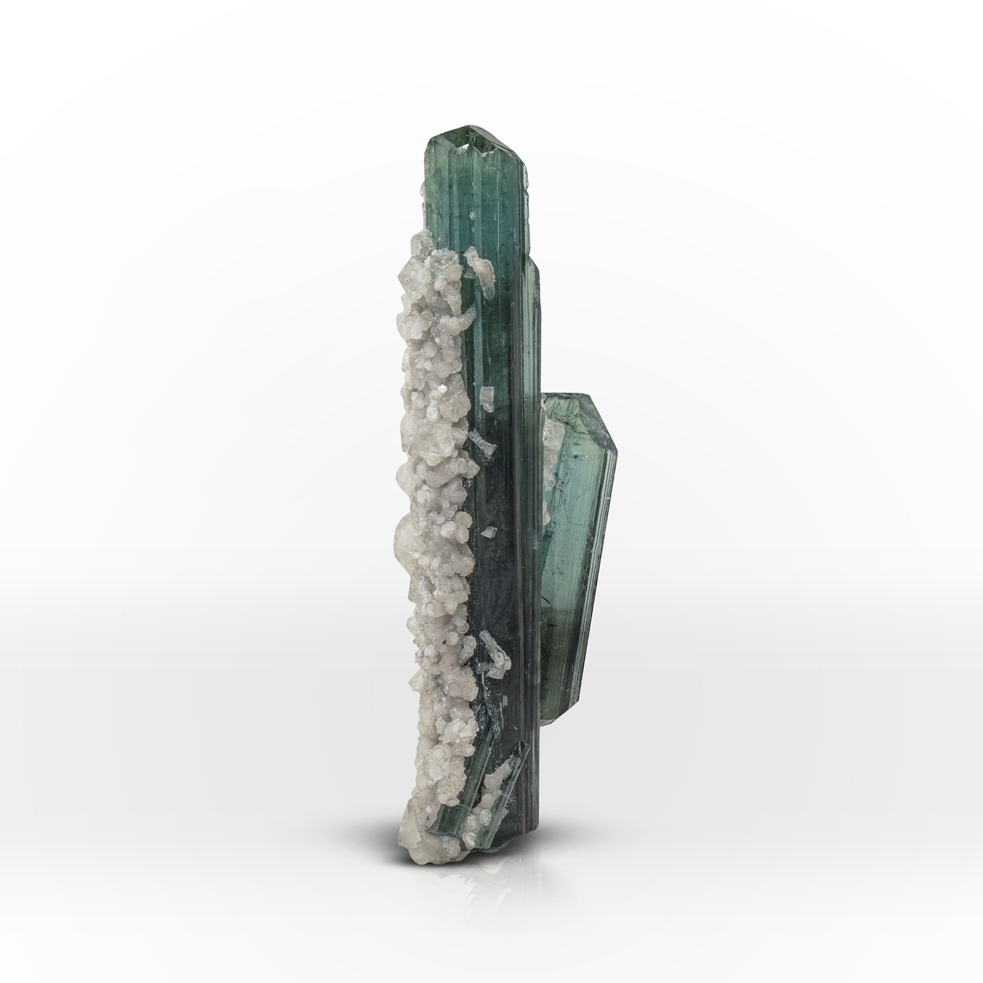 Indicolite Tourmaline Crystals with White Albite Matrix from Afghanistan