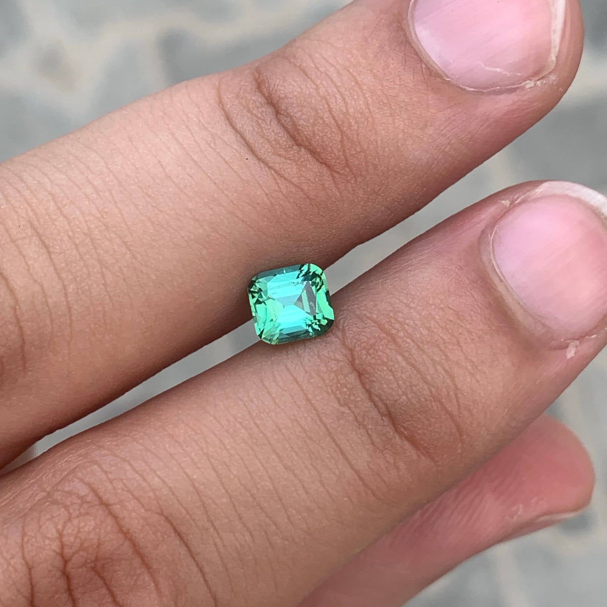 0.95 Carat Natural Loose Mint Green Tourmaline Cushion Cut Afghan Gemstone