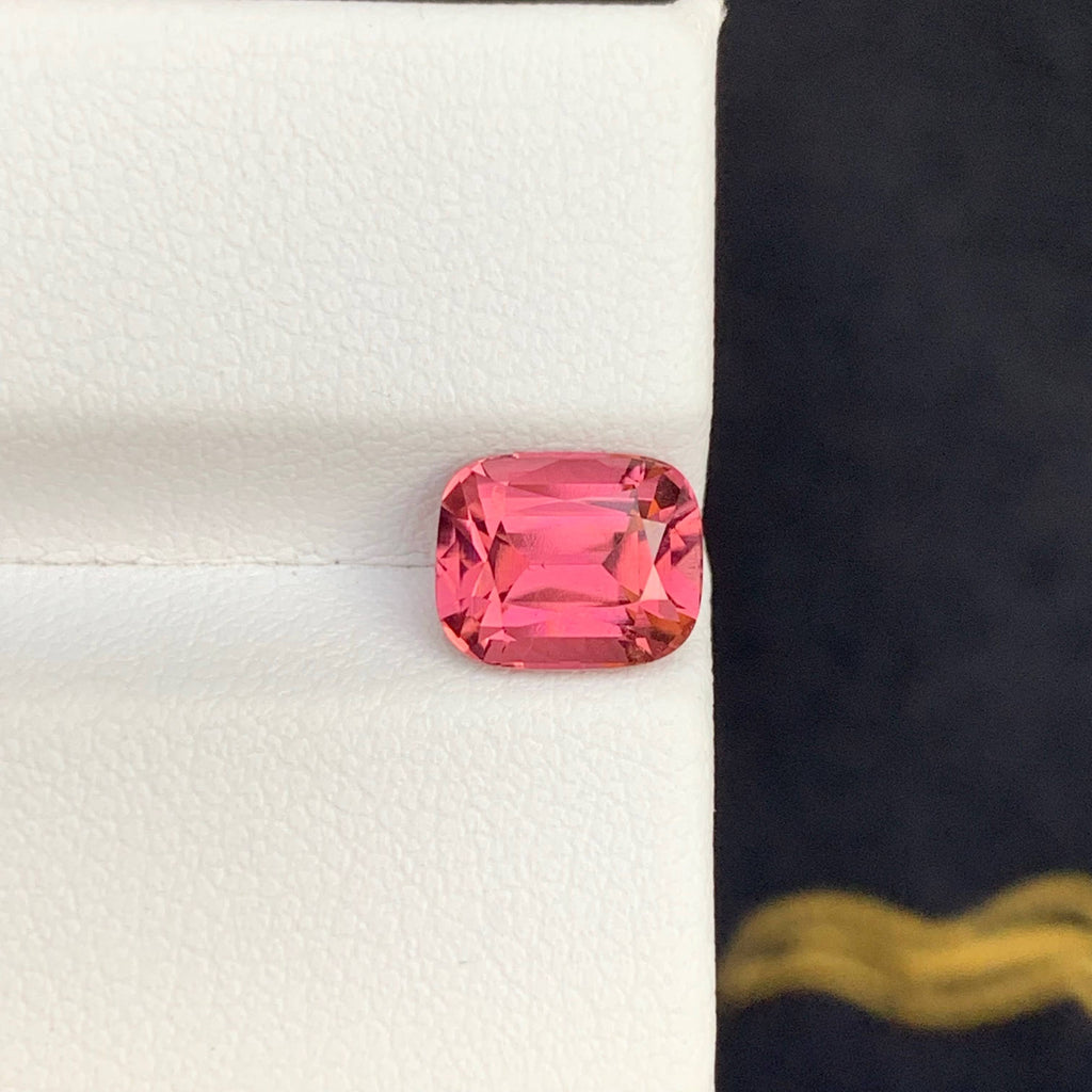 2.05 Carat Vivid Pink Tourmaline Cushion Cut Afghan Gemstone