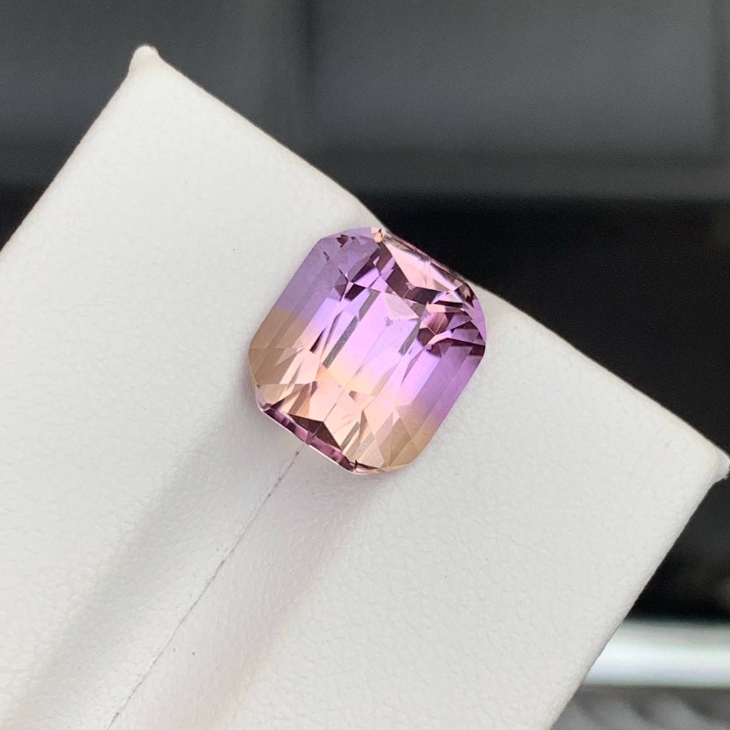 4.50 Carat Natural Loose Bicolor Ametrine Stone Cushion Cut Brazilian Gemstone