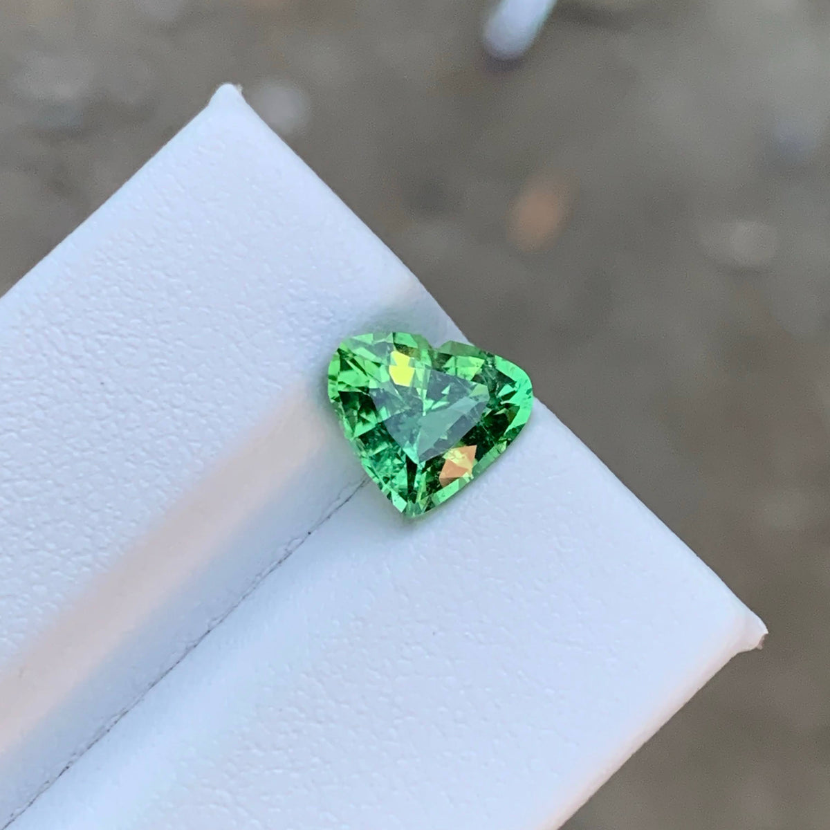 1.95 Carat Natural Loose Mint Green Tourmaline Heart Cut Afghan Gemstone